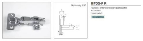 KIVETŐPÁNT RÁZÁRÓDÓ 110° FDS 10002880000