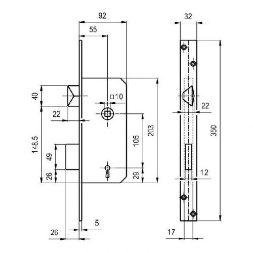 ZÁRTEST TEMPLOM BEVÉSŐ 105mm 3413 BAL