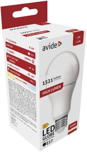 Avide LED Globe A60 13W E27 WW 3000K