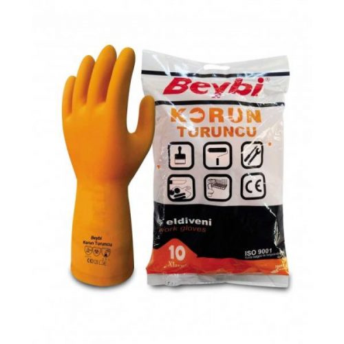 Kesztyű latex PROFI XL/10 narancs Beybi