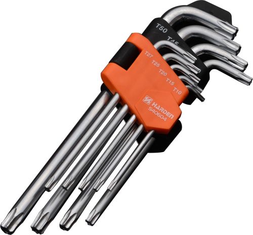 Imbuszkulcs készlet  Torx hosszú   9r. T10-T50 Harden