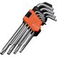 Imbuszkulcs készlet  Torx hosszú   9r. T10-T50 Harden