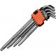 Imbuszkulcs készlet  Torx extra hosszú   9r. T10-T50 Harden